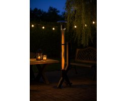 Houtpellet Terraskachel 6.5 kW Zwart Robuust en Functioneel Ontwerp