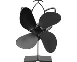 Kachel Ventilator - Warmte Aangedreven - Efficiënte Warmte - Stille Werking - 4 Bladen
