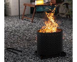 Multifunctionele Pelletmand voor Houtpellets en Houtskool - Universele Stalen Brander voor Open Haard en Kachel