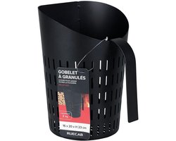 Opengewerkte Pelletbeker en Pelletschep voor Houtpellets - Ideaal voor het Vullen van Uw Pan - Ø16 x H23 cm - 0,7kg