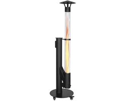 Quality Heating - HeatRocket PH-07 Terrasverwarmer op Pellets – 5 kW – Zwart – Duurzaam & Sfeervol Verwarmen