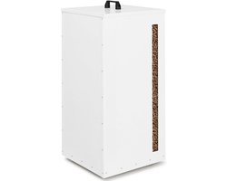 Pellet Opslagvat 45 kg Wit met Zeef en Wielen - 36x36x76 cm