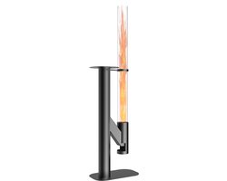 Pellet Terras Heater 183cm Pellet Vuurkolom met Reinigingsborstel & Kookoppervlak - Pelletfakkel met Asverzamelbox - Rookvrije Pelletkachel - Voor tuin, terras en camping - Zwart - NAIZY
