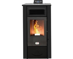 Pelletkachel 12 kW Zwart met WiFi - 91% Efficiëntie - Geschikt voor 120m²