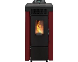Pelletkachel 9 kW Rood met WiFi Besturing - 80 m² Verwarming