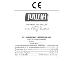 Pelletkachel zonder Elektriciteit voor Biomassa en Orujo