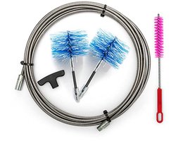 Pelletkachelreinigingsset met 9 Meter Verlengstuk en Flexibele Borstels
