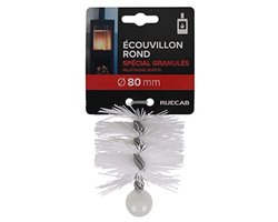 Schoorsteenveger borstel Ø 80mm voor pelletkachel - Egel schoorsteenveger nylon met M12 binnendraad