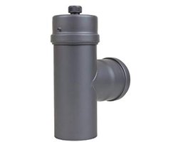 T-stuk voor Pelletkachel met Condensaatcapsule, DN Ø 80 mm, Gietijzer Grijs