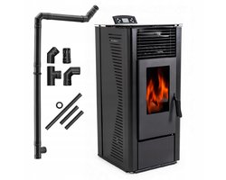 THUNDER Pelletkachel - Vrijstaand - 10 kW - WiFi - 20 kg reservoir - THUNDER KARMEN-BLACK