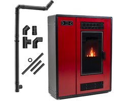 THUNDER Pelletkachel - Vrijstaand - 11 kW - WiFi - 19 kg reservoir - THUNDER ARIA-RED