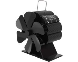Warmtegestuurde Ventilator - Kachel Ventilator - Efficiënte Warmteverspreiding - Zelfaangedreven - 15x10x16 cm - Zwart