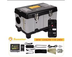 Dieselverwarmer - Elektrische Kachel - Gereedschapskistvormige Dieselluchtverwarmer - 8KW - Verwarming & Ventilatoren - 35db - 240V - 6L - Zilver