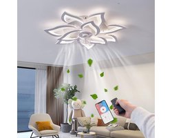 10 Sterren Ventilator Lamp - Plafondventilator - Smart Lamp - Met Dimmer - 3 Standen Ventilator - Keuken Lamp - Woonkamerlamp - Moderne lamp