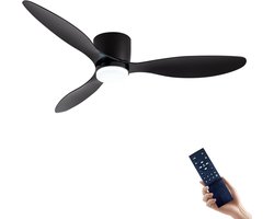 3 Kop Plafondventilator - Moderne LED Ventilator Lamp - Ventilator Lamp - 105 cm - 6 Snelheden - Zwart - Keuken Lamp - Woonkamerlamp - Moderne lamp