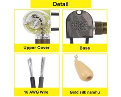 4 Stuks Plafondventilatoren Lichtschakelaar met Trekschakelaar en Kabel voor Wandlamp en Tafellamp