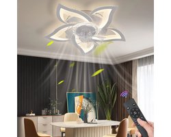 5 Lotus Ventilator Lamp - Plafondventilator - Smart Lamp - Met Dimmer - 3 Standen Ventilator - Keuken Lamp - Woonkamerlamp - Moderne lamp