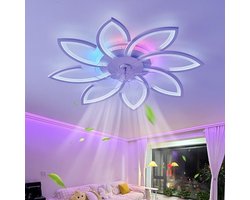 8 Bloem Plafondlamp RGB - Met Afstandsbediening - Dimbaar - 90 cm - Moderne Woonkamerlamp - Multifunctionele Plafoniere