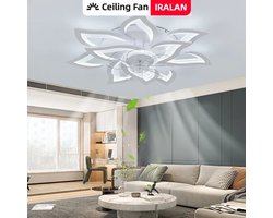 Aafinity Lamp - Plafondlamp - Plafonniere - Ventilator - Plafond lamp - Led - Beige - Neutrale kleur - Bloemvorm - 6 snelheden