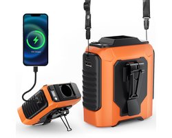 Aircooler - Tailleventilator - Mini Fan - Ventilator - 3600mAh USB oplaadbare ventilator met 5 windsnelheden en zaklampfunctie - Draagbare ventilator voor kamperen, werk, reizen en buitengebruik