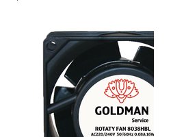 Axiale ventilator voor open haard - Hoge temperatuur, metalen vleugels, universeel 80 x 80 x 38 mm