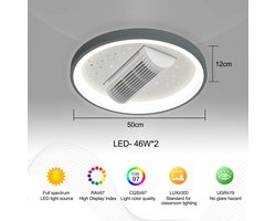 Bladloze Plafondventilator Blauw – Plafondlamp – Sterrenlamp Dimbaar LED met Kleurenstanden – Timerfunctie, Stil Geluidsniveau – 120 graden draaibaar – Afstandsbediening – Winter- & Zomerstand – Modern Design 2025 – Slaapkamer – Woonkamer