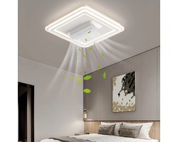 Bladloze Plafondventilator Wit – Plafondlamp – Dimbaar LED met Kleurenstanden – Timerfunctie, Stil Geluidsniveau – APP & Afstandsbediening – Winter- & Zomerstand – Modern Design 2025 – Stil, Slaapkamer Woonkamer, Verlichting