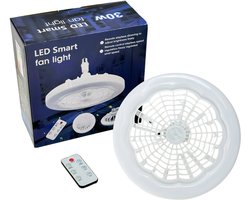 Bovista Plafondventilator - Met Verlichting - Plafond Ventilator - Met Lamp - Plafonniere Met Ventilator - Met Licht - Wit - 23cm