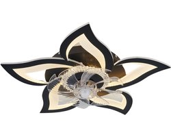 Bovista Plafondventilator - Met Verlichting - Plafond Ventilator - Met Lamp - Plafonniere Met Ventilator - Met Licht - Zwart