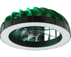 Brilliant Fanora - Plafondventilator - Met verlichting - LED 30W - 2700K-6500K - Dimbaar - Zwart - Zeer stil