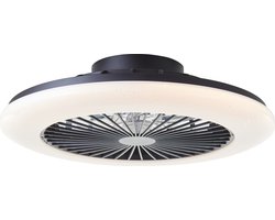 Brilliant Salerno - Plafondventilator - Met verlichting - LED 40W - 3000K-6500K - Dimbaar - Zwart - Zeer stil