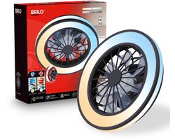 BRILONER Venturo - Plafond ventilator met verlichting - LED plafondlamp met ventilator - dimbaar - 5 snelheden - plafondventilator met zomer- en wintermodus - CCT - Ø38 cm - zwart