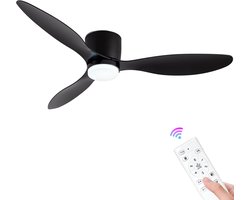 CL CHLIN® Trio Plafondventilator zwart met LED Verlichting – 52 Inch – Hoge Luchtstroom – Dual-Mode Licht – Met Afstandsbediening & Timer – Voor Woonkamer & Slaapkamer