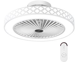 COSTWAY φ Plafondventilator met verlichting, omkeerbare ventilator, led-plafondlamp, 3000-6500 K, dimbaar, 6 windsnelheden en 4-uurs timer, omkeerbare ventilator met afstandsbediening