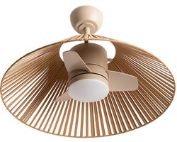 CREATE - CREATE - Stille plafondventilator 25W met licht - Zand - Ø76cm - WIND LAMP WOVEN
