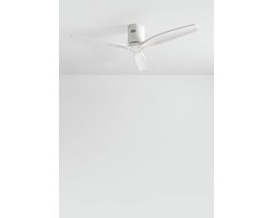 CREATE - Plafondventilator 40W silent 100% hout (Ø132cm) (ruimtes 10m²-25m²) - Wit - Geen licht - Afstandsbediening - WIND CALM NATURAL WOOD