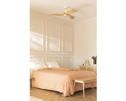 CREATE - Plafondventilator 40W silent Ø132 cm - Met Afstandsbediening - 6 Snelheden - Timer - Zomer/Winter functie - Wit - WIND CURVE