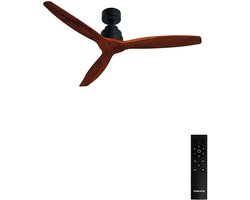 CREATE - Plafondventilator 40W silent Ø132 cm - Met Afstandsbediening - 6 Snelheden - Timer - Zomer/Winter functie - Zwart - WIND STYLANCE