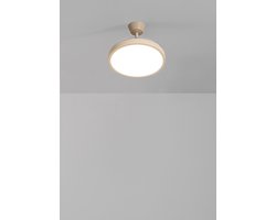CREATE - Plafondventilator 40W stil met intrekbare bladen met licht - Ø108cm - Zand - Afstandsbediening - WIND CLEAR STUDIO