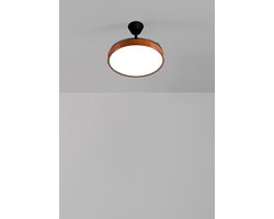 CREATE - Plafondventilator 40W stil met intrekbare bladen met licht - Ø108cm - Zwart / Donker hout - Afstandsbediening - WIND CLEAR STUDIO