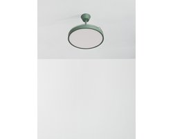 CREATE - Plafondventilator 40W stil met intrekbare bladen met licht - Ø91cm - Sage - Afstandsbediening - WIND CLEAR STUDIO