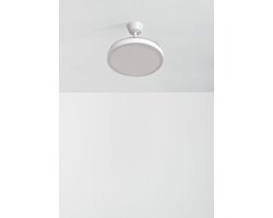 CREATE - Plafondventilator 40W stil met intrekbare bladen met licht - Ø91cm - Wit - Afstandsbediening - WIND CLEAR STUDIO