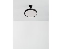 CREATE - Plafondventilator 40W stil met intrekbare bladen met licht - Ø91cm - Zwart - Afstandsbediening - WIND CLEAR STUDIO