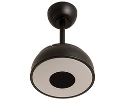 CREATE - Plafondventilator 40W stil Ø55cm intrekbare bladen met licht - Zwart - WIND CLEAR CUP