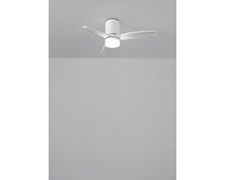 CREATE - Stille 40W plafondventilator met technische ABS bladen (Ø112cm) (ruimtes ≤10m²) - Wit - Met licht - Afstandsbediening - WIND CALM
