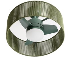 CREATE - Stille plafondventilator 25W met licht - Sage - Ø55cm - WIND LAMP WOVEN
