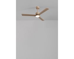 CREATE - Stille plafondventilator 40W met licht - Zand - Ø132cm - Afstandsbediening - WIND MODERN