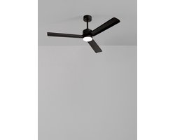 CREATE - Stille plafondventilator 40W met licht - Zwart - Ø132cm - Afstandsbediening - WIND MODERN