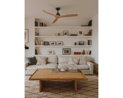 CREATE WINDWOOD - Ultrasilent Plafondventilator - Plafondventilator Met Afstandsbediening - 3 Snelheden - Timer - 132 cm