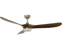 CristalRecord - Plafondventilator Yenbig Ø 152 cm donker hout mat chroom